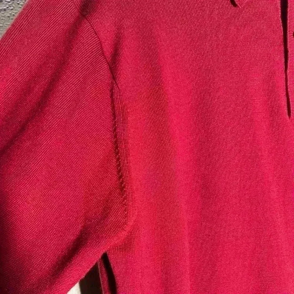 Jos A Bank Signature Collection Red 100% Italian Merino Wool Shirt Size L - Picture 3 of 6